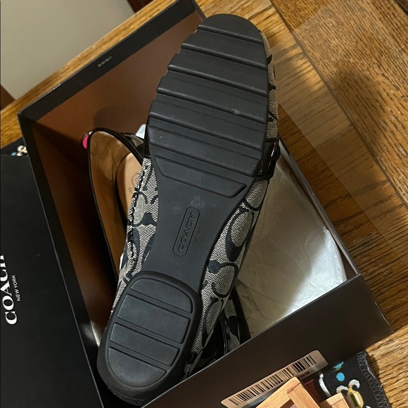 Coach Black and White Signature Loafers - Picture 3 of 6